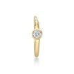 14K Yellow Gold 2 MM Cubic Zirconia 10 MM Hoop Earring with Multi-Purpose Clicker