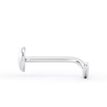 14K White Gold Heart Curved Screw Nose Ring, 20 Gauge