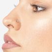 14K Yellow Gold Heart Shaped Curved Screw Nose Ring, 20 Gauge