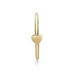 14K Yellow Gold 10 MM Heart Hoop Nose Ring, 20 Gauge