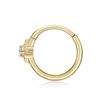 14K Yellow Gold 2 MM Cubic Zirconia 10 MM Star Hoop Earring with Multi-Purpose Clicker