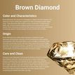 14K Yellow Gold Curved Screw Brown Diamond Nose Ring, 0.05 Carat, 20 Gauge