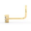 14K Yellow Gold Heart Shaped Curved Screw Nose Ring, 20 Gauge