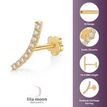14K Yellow Gold Cubic Zirconia Curve Cartilage Earring