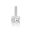14K White Gold L-Shaped Lab Grown Diamond Nose Ring, 0.07 Carat, 20 Gauge