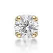 14K Yellow Gold Straight Bone Diamond Nose Ring, 0.07 Carat, 22 Gauge