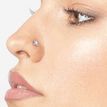 14K White Gold L-Shaped Lab Grown Diamond Nose Ring, 0.07 Carat, 20 Gauge