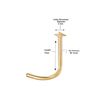 14K Yellow Gold 4.5 MM Lightning Bolt Curved Nose Ring, 20 Gauge