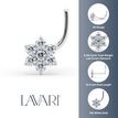 14K White Gold 0.06 Carat Lab Grown Diamond Flower Nose Ring, 20 Gauge