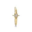 14K Yellow Gold 2 MM Cubic Zirconia 10 MM Star Hoop Earring with Multi-Purpose Clicker