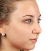 14K Yellow Gold Curved Stud 2 MM Blue Cubic Zirconia Nose Ring, 20 Gauge