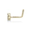 10K Yellow Gold 2 MM Cubic Zirconia Triangle Stud Nose Ring, 20 Gauge