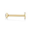 14K Yellow Gold Swarovski Crystal Labret Monroe Lip Ball Style Lip Ring