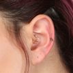 14K Yellow Gold XO Cartilage Earring