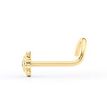 14K Yellow Gold Curved Cubic Zirconia Sun Nose Ring, 20 Gauge