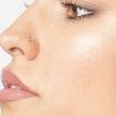 14K Yellow Gold Cat Curved Cubic Zirconia Nose Stud, 20 Gauge