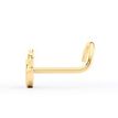 14K Yellow Gold Curved Red Devil Heart Nose Ring, 20 Gauge