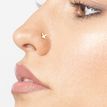 14K Yellow Gold Butterfly Curved Nose Stud, 20 Gauge