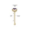 14K Yellow Gold 3 MM Purple Straight Bone Stud Nose Ring, 20 Gauge