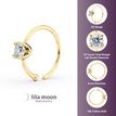 14K White Gold 0.07 Carat Lab Grown Diamond Nose Hoop Ring, 20 Gauge