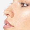 14K White Gold Curved Red Crystal Nose Ring, 20 Gauge