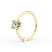 14K White Gold 0.07 Carat Lab Grown Diamond Nose Hoop Ring, 20 Gauge
