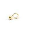 14K Yellow Gold Curved Ball Nose Ring, 20 Gauge
