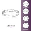 10K White Gold Heart Adjustable Toe Ring