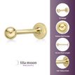 14K Yellow Gold Labret Stud with 3 MM Hollow Ball, 16 Gauge