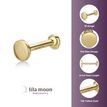 14K Yellow Gold 4 MM Internal Threaded Disc Micro Labret Lip Stud