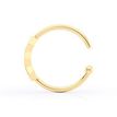 10K Gold Jeweled Hexagon Open Nose Ring Blue Cubic Zirconia, 20 Gauge