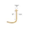 14K Yellow Gold 3.5 MM Cross Curved Nose Ring, 20 Gauge