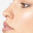 14K Yellow Gold 4 MM Cubic Zirconia Flower Hoop Nose Ring, 22 Gauge