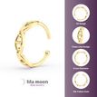 10K Yellow Gold Hoop Chain Link Nose Ring, 20 Gauge