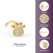 14K Yellow Gold Paw Curved Cubic Zirconia Nose Stud, 20 Gauge
