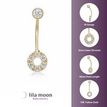 10K Yellow Gold Circle Cubic Zirconia Belly Ring