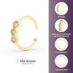 14K Yellow Gold 0.025 Carat Lab Grown Diamond Hexagon Nose Ring Hoop, 20 Gauge