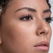 14K Yellow Gold Curved Heart Shaped Cubic Zirconia Nose Stud, 20 Gauge