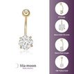 10K Yellow Gold 8 MM Circle Cubic Zirconia Belly Ring