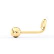 14K Yellow Gold Curved Ball Nose Ring, 20 Gauge