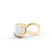 14K Yellow Gold Curved Ball Pearl Nose Ring, 20 Gauge