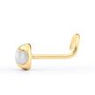 14K Yellow Gold Curved Ball Pearl Nose Ring, 20 Gauge