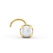 14K Yellow Gold Curved Ball Pearl Nose Ring, 20 Gauge
