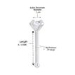 14K White Gold Straight Bone 3 MM Cubic Zirconia Nose Ring Stud, 20 Gauge