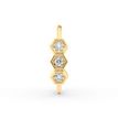 14K Yellow Gold 0.025 Carat Lab Grown Diamond Hexagon Nose Ring Hoop, 20 Gauge