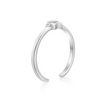Sterling Silver Star Adjustable Toe Ring, 0.03 Carat