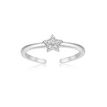 Sterling Silver Star Adjustable Toe Ring, 0.03 Carat