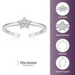 Sterling Silver Star Adjustable Toe Ring, 0.03 Carat