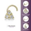 10K Yellow Gold Triangle Lab Grown Diamond Stud Nose Ring, 0.03 Carat, 20 Gauge