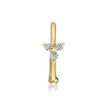 14K Yellow Gold 10 MM 3 Stone Hoop Nose Ring with Cubic Zirconia, 20 Gauge